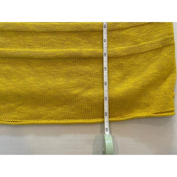 Marc O'Polo Yellow Cotton Linen Slub Knit Long Sleeve Sweater, Size L - Picture 11 of 13